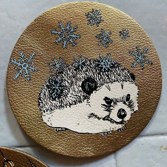 Anthropologie Forest merriment leather coasters - Picture 9 of 11